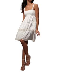 Style 1-849752915-892 PETRA White Size 8 Summer Free Shipping Sorority Rush Cocktail Dress on Queenly