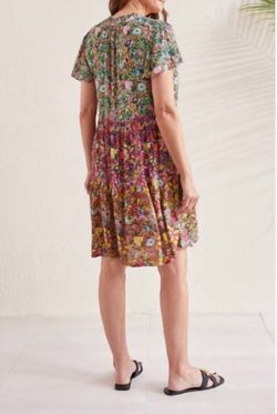 Style 1-876936429-74 Tribal Femme Green Size 4 Casual Floral Tall Height Pockets Mini Cocktail Dress on Queenly