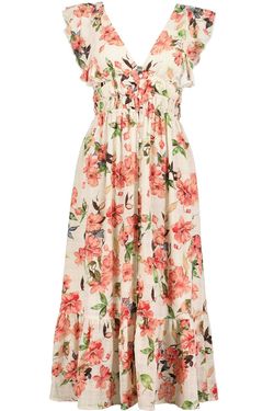 Style 1-881080139-70 bishop + young Nude Size 0 Military Floral Sleeves Straight Dress on Queenly