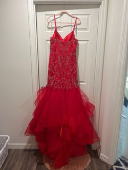 Style V820034 Vienna Red Size 16 Jersey Plus Size Ball gown on Queenly