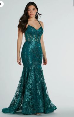 Style 23717300033 Windsor Green Size 4 Pageant 23717300033 Floor Length Jersey Tall Height Mermaid Dress on Queenly