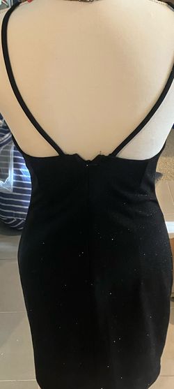 Bebe Black Size 2 Prom Spaghetti Strap Free Shipping Cocktail Dress on Queenly