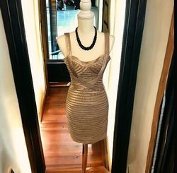 BCBG Nude Size 2 Mini Jersey Cocktail Dress on Queenly