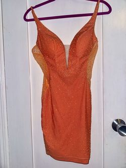 Johnathan Kayne Orange Size 00 Mini Jersey Cocktail Dress on Queenly