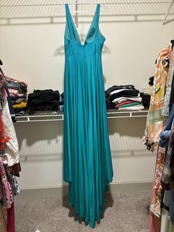 Jovani Green Size 6 Prom Plunge A-line Dress on Queenly