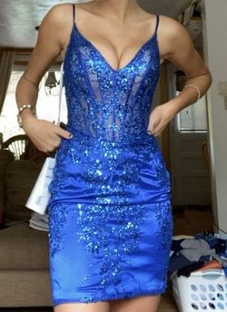 Promgirl Blue Size 00 50 Off Prom Cocktail Dress on Queenly