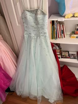 Alyce designs Blue Size 00 Free Shipping Ball gown on Queenly