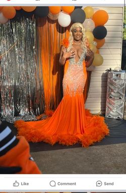 Orange Size 14 Mermaid Dress on Queenly