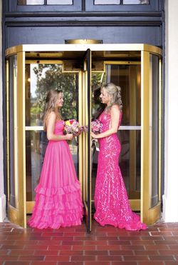 Style 81120 Jovani Pink Size 2 Floor Length Tall Height Prom Mermaid Dress on Queenly