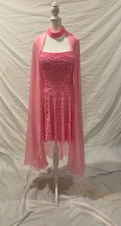 Ashley Lauren Pink Size 14 Sequined Plus Size Cocktail Dress on Queenly