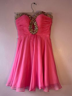 Sherri Hill Pink Size 0 Flare Pageant Jersey Cocktail Dress on Queenly