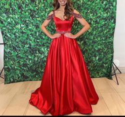 Sherri Hill Red Size 00 Plunge Floor Length Prom 50 Off Ball gown on Queenly