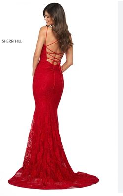 Style 53359 Sherri Hill Red Size 6 53359 Floor Length Mermaid Dress on Queenly