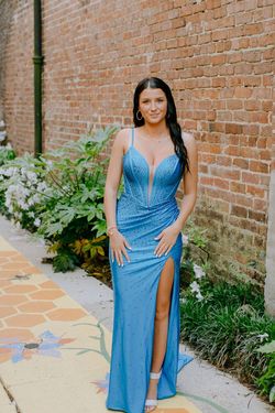 Ashley Lauren Blue Size 0 Prom Train Dress on Queenly