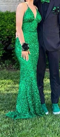 Ashley Lauren Green Size 0 Prom Floor Length Tall Height Mermaid Dress on Queenly