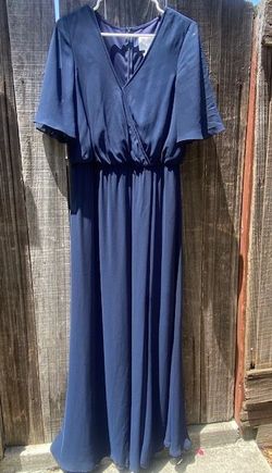 W Too Blue Size 10 Adrianna Papell Floor Length Ball gown on Queenly