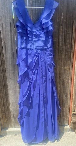 Adrianna Papell Purple Size 10 Floor Length Sheer Navy Ball gown on Queenly