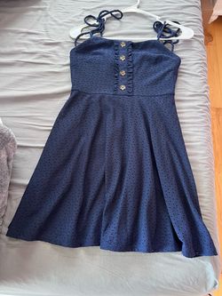 Windsor Blue Size 4 Cap Sleeve Military Jersey Sunday Straight Dress on Queenly