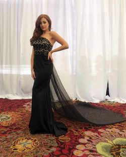 Fernando Wong Black Size 6 Floor Length Jersey Custom A-line Dress on Queenly