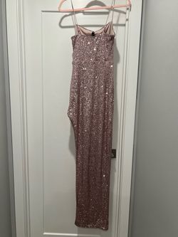 Windsor Pink Size 4 Rose Gold Prom Side slit Dress on Queenly