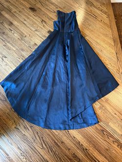 Adrianna Papell Blue Size 6 Jersey Swoop Ball gown on Queenly