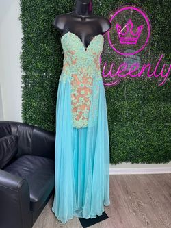 Style 206960 Sherri Hill Blue Size 4 Pageant Mini Jersey 70 Off Cocktail Dress on Queenly