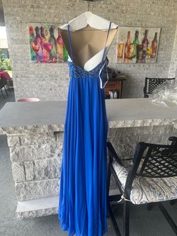 Jovani Blue Size 0 50 Off Pageant A-line Dress on Queenly
