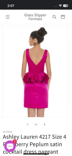 Ashley Lauren Pink Size 2 Interview Jersey Midi Pageant Cocktail Dress on Queenly