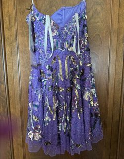 Primavera Purple Size 4 Jersey Cocktail Dress on Queenly