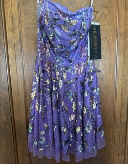 Primavera Purple Size 4 Flare Cocktail Dress on Queenly