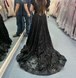 Sherri Hill Black Size 10 Pageant Jersey Prom Ball gown on Queenly