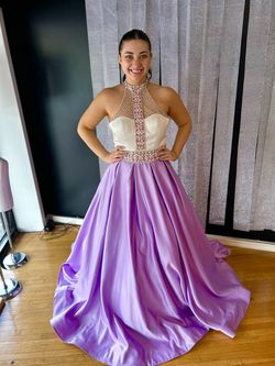 Rachel Allan Purple Size 4 High Neck Pageant Floor Length Jersey 70 Off Ball gown on Queenly