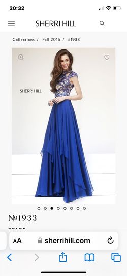 Style 1933 Sherri Hill Blue Size 2 Military 50 Off Jersey A-line Dress on Queenly