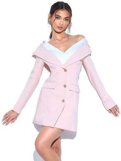 Miss Circle Pink Size 8 Blazer Mini Cocktail Dress on Queenly