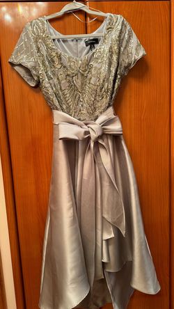 R&M richards Gray Size 14 Jersey Cap Sleeve A-line Dress on Queenly
