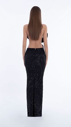 Style AD5807 Albina Dyla Black Size 4 Jewelled Side slit Dress on Queenly