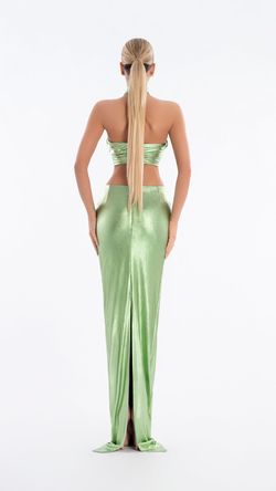 Style AD6011 Albina Dyla Green Size 0 Floor Length Ad6011 Tall Height Side slit Dress on Queenly