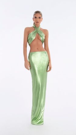 Style AD6011 Albina Dyla Green Size 0 Floor Length Ad6011 Tall Height Side slit Dress on Queenly