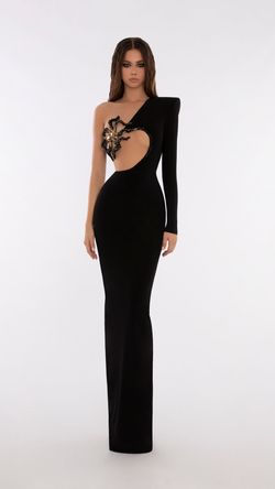 Style AD5709 Albina Dyla Black Tie Size 8 Pageant Tall Height Ad5709 Side slit Dress on Queenly