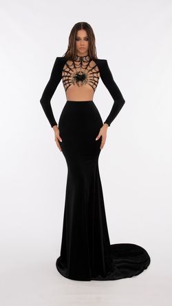 Style AD5701 Albina Dyla Black Tie Size 0 Long Sleeve Straight Dress on Queenly