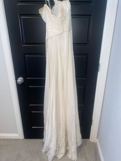 Sherri Hill White Size 6 Free Shipping Jersey 70 Off Straight Dress on Queenly