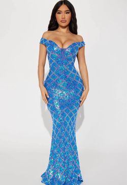 Fashion Nova Blue Size 0 Prom Floor Length Mermaid Dress on Queenly