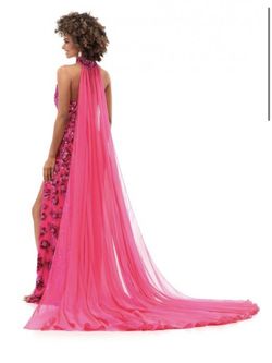 Ashley Lauren Pink Size 4 Jersey Pageant Strapless Free Shipping Side slit Dress on Queenly