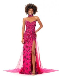 Ashley Lauren Pink Size 4 Pageant Jersey Side slit Dress on Queenly