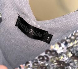 Pretty Guide Silver Size 8 Sequined Prom Cocktail Dress on Queenly