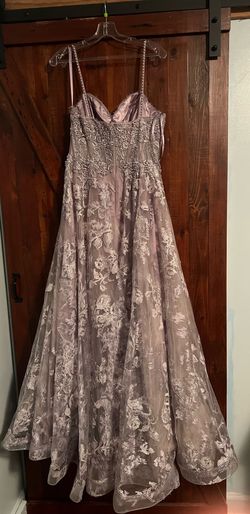 Camille La Vie Purple Size 12 A-line Floor Length Jersey Ball gown on Queenly