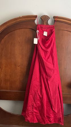 David's Bridal Red Size 18 Square Neck Free Shipping A-line Dress on Queenly