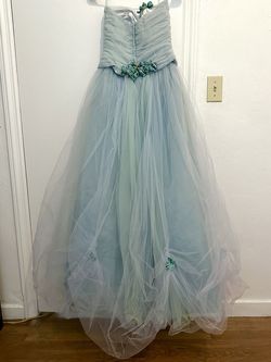 Jessica McClintock Blue Size 2 Strapless Tulle Vintage Ball gown on Queenly