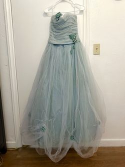 Jessica McClintock Blue Size 2 Tulle Prom Free Shipping Ball gown on Queenly