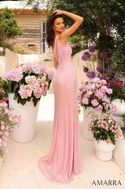 Amarra Gold Size 6 Prom Side slit Dress on Queenly